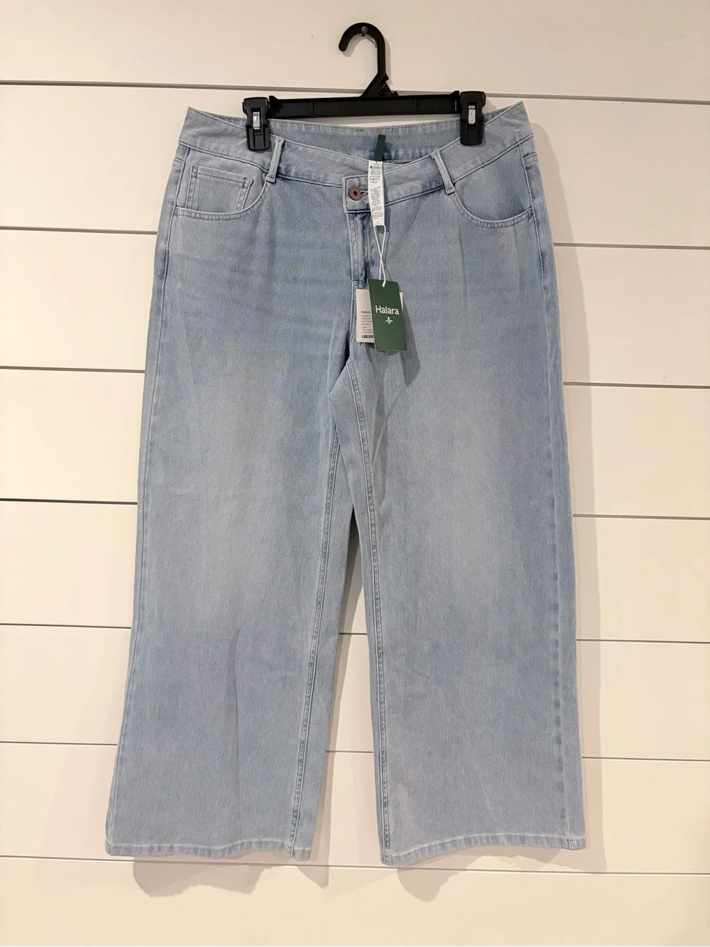 NWT Halara Flex Denim Wide Leg Jeans L Light Wash Y2K Coastal Grandmacore